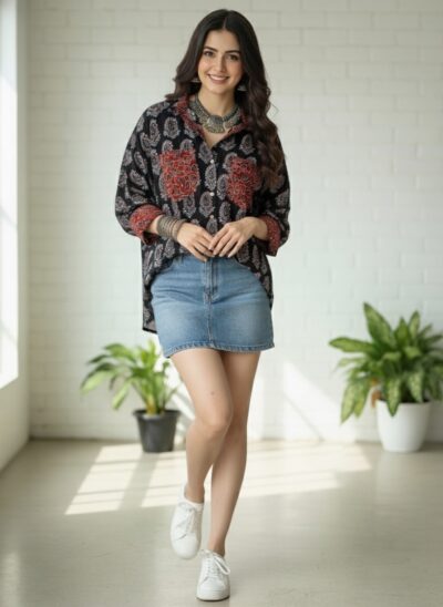 Midnight Block Cotton Shirt